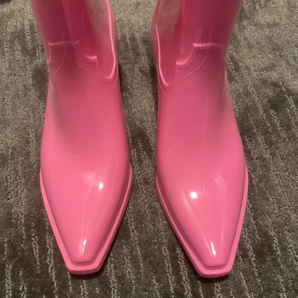 Jeffrey Campbell NEW Pink Thunderstorm Cowboy Western Rain Boots - Picture 3 of 6